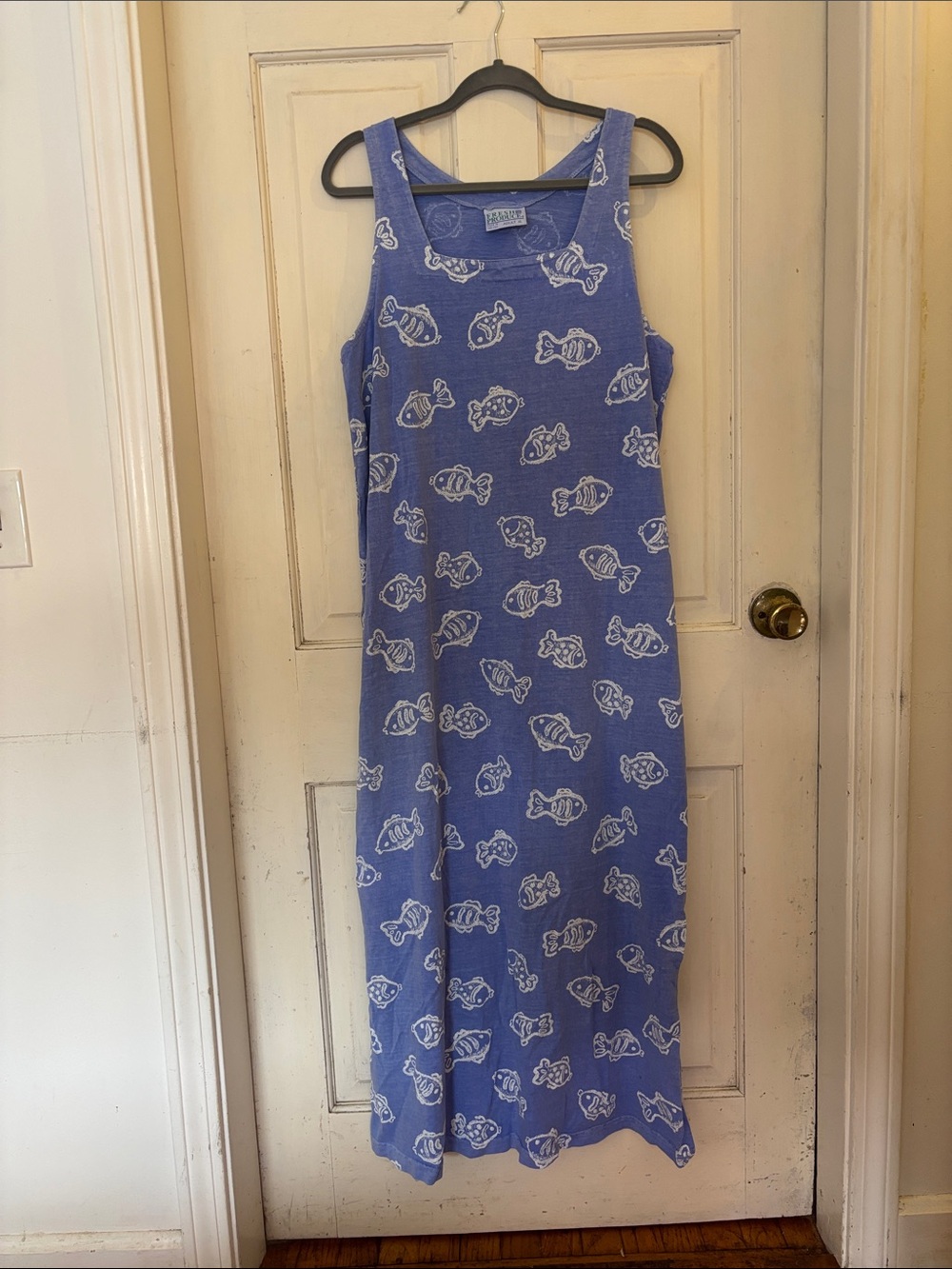 fresh produce Blue Fish-Print Tank Maxi Dress